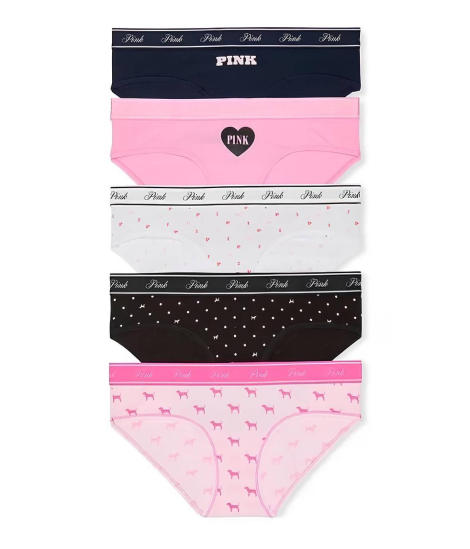 Набір трусиків хіпхаггерів Victoria's Secret PINK з логотипом 1159834131 (Різні кольори S)