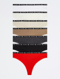 Набор из 7 трусиков тонг Calvin Klein с логотипом 1159790125 (Разные цвета, S)