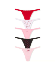 Набор из 5 трусиков Victoria's Secret стринги 1159831770 (Разные цвета M)