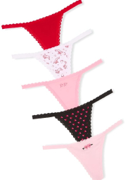 Набор из 5 трусиков Victoria's Secret стринги 1159831770 (Разные цвета M)