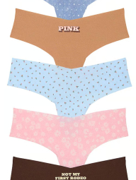 Набор бесшовных трусиков Victoria's Secret Pink тонг 1159832036 (Разные цвета S)
