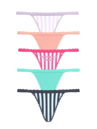 Набор из 5 трусиков Victoria's Secret стринги 1159833516 (Разные цвета XL)
