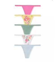Набір з 5 трусиків Victoria's Secret стрінги 1159833974 (Різні кольори S)