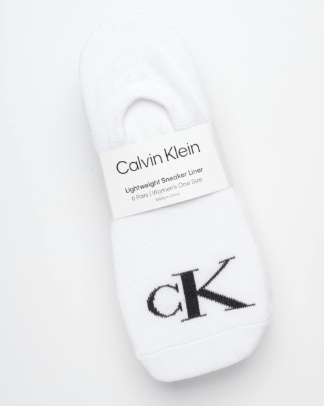 Женские короткие носки Calvin Klein набор с логотипом 1159814697 (Белый One size)