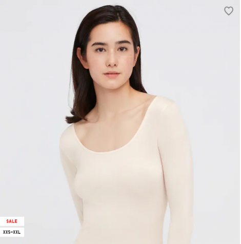 Женский термолонгслив Uniqlo HEATTECH 1159763557 (Бежевый, XXL)