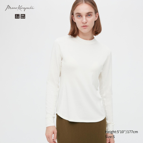 Женский термолонгслив Uniqlo Mame Kurogouchi кофта HEATTECH 1159773780 (Молочный, L)