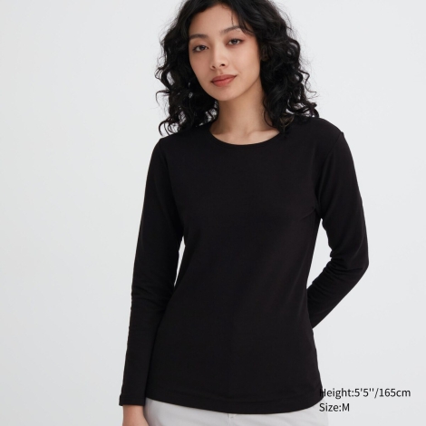 Женский термолонгслив Uniqlo кофта HEATTECH 1159794439 (Черный, XXL)