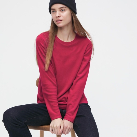 Женский термолонгслив Uniqlo кофта HEATTECH 1159796652 (Розовый, S)