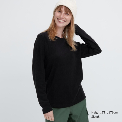 Женский термолонгслив Uniqlo кофта HEATTECH 1159796657 (Черный, XS)