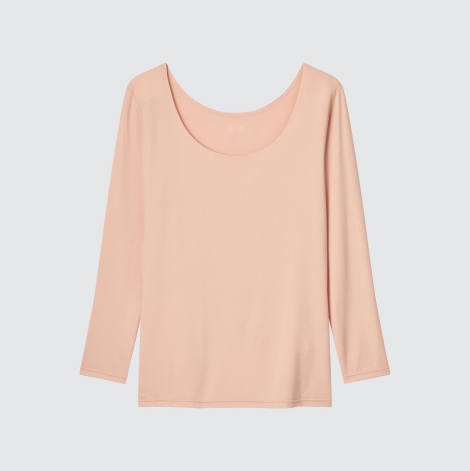 Женский лонгслив UNIQLO HEATTECH 1159799127 (Бежевый, S)