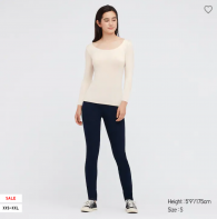 Женский термолонгслив Uniqlo HEATTECH 1159763557 (Бежевый, XXL)