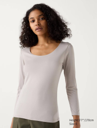 Женский лонгслив UNIQLO HEATTECH 1159831264 (Серый XXL)
