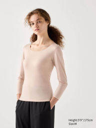 Женский лонгслив UNIQLO HEATTECH 1159834081 (Бежевый XXL)