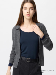 Женский лонгслив UNIQLO HEATTECH 1159834315 (Синий XXL)