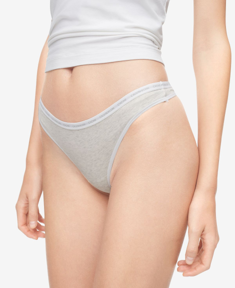 Женские трусики Calvin Klein тонг с логотипом 1159772235 (Серый, S)