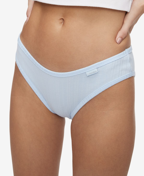 Женские трусики Calvin Klein бикини в рубчик 1159772239 (Голубой, S)