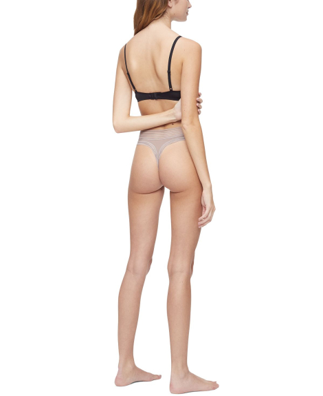 Мягкие женские трусики Calvin Klein тонг с сеточкой 1159773874 (Серый, M)