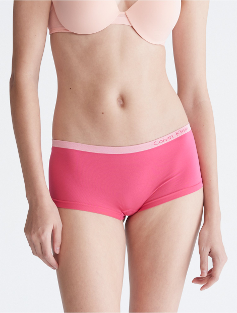 Бесшовные трусики Calvin Klein шортики с логотипом 1159775962 (Розовый, S)