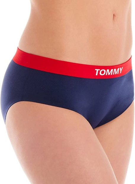 Женские бесшовные трусики хипстеры Tommy Hilfiger с эластичным поясом 1159779346 (Синий, XL)