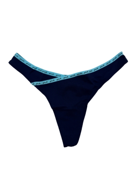 Женские трусики тонг Victoria's Secret PINK в рубчик 1159783985 (Синий, S)