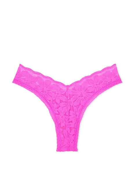 Женские кружевные трусики бразилиана Victoria's Secret Pink 1159795877 (Розовый, XS)