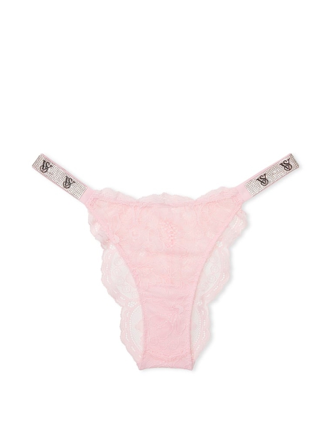 Кружевные трусики со стразами Victoria's Secret бразилиана 1159804530 (Розовый, L)