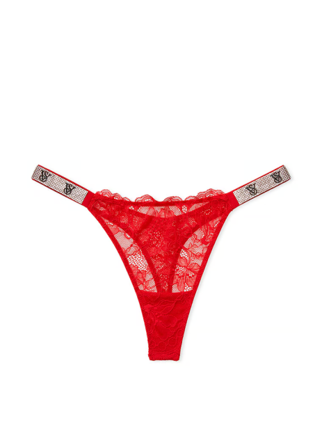 Трусики тонг Victoria's Secret со стразами 1159805124 (Красный, XL)