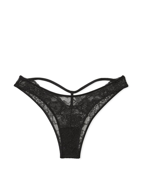 Женские кружевные трусики бразилиана Victoria's Secret 1159803974 (Черный, XL)