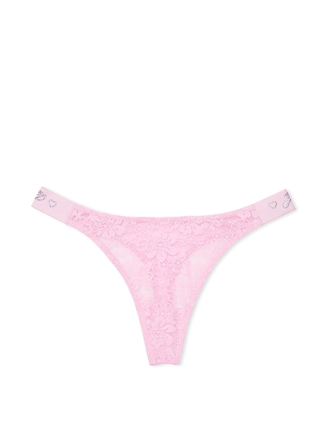 Женские кружевные трусики тонг Victoria's Secret PINK 1159803399 (Розовый, M)