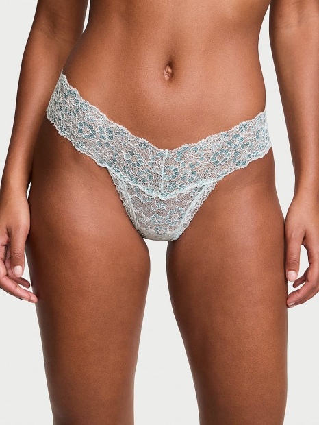 Кружевные трусики тонг Victoria's Secret 1159804644 (Голубой, S)