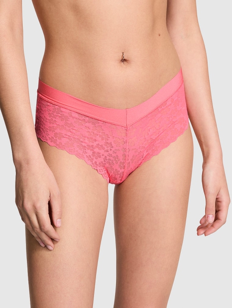 Бесшовные трусики чики Victorias Secret Pink с сетчатым узором 1159806036 (Розовый, XS)