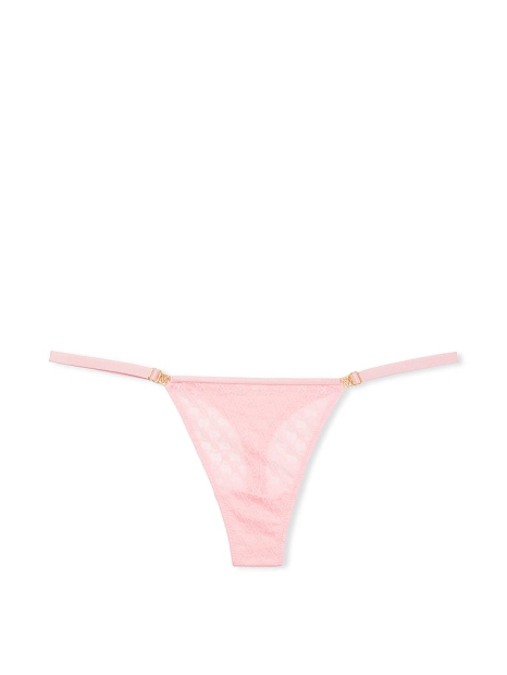 Женские кружевные трусики тонг Victoria's Secret 1159807230 (Розовый, XL)