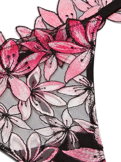 Сетчатые трусики стринги Victoria's Secret с вышивкой 1159807629 (Розовый, XL)