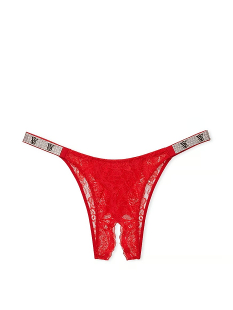 Открытые трусики бразилианы Victoria's Secret 1159807811 (Красный, XXL)