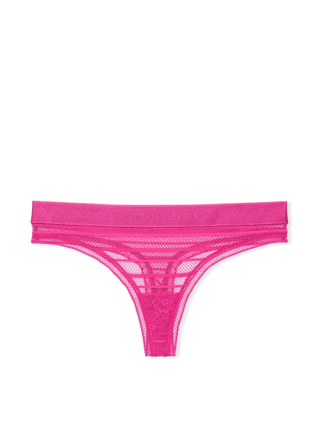 Кружевные трусики тонг Victoria's Secret Pink с логотипом 1159814991 (Розовый XL)