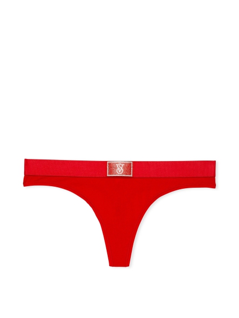 Трусики тонг Victoria's Secret с логотипом из страз 1159818870 (Красный XS)