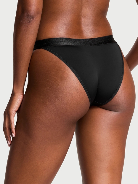 Гладкие трусики танга Victoria's Secret с логотипом из страз 1159820519 (Черный XL)