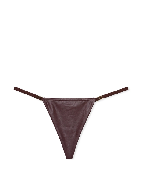 Женские трусики стринги Victoria's Secret из экокожи 1159818918 (Бордовый XS)