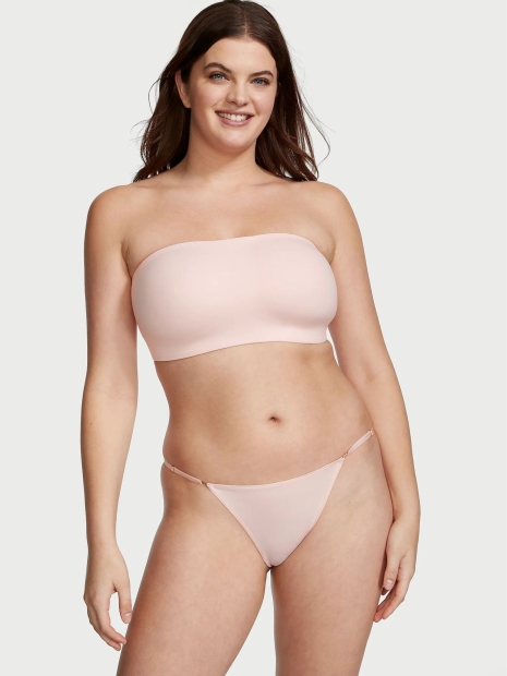 Гладкие трусики стринг бикини Victoria's Secret 1159821675 (Розовый XL)