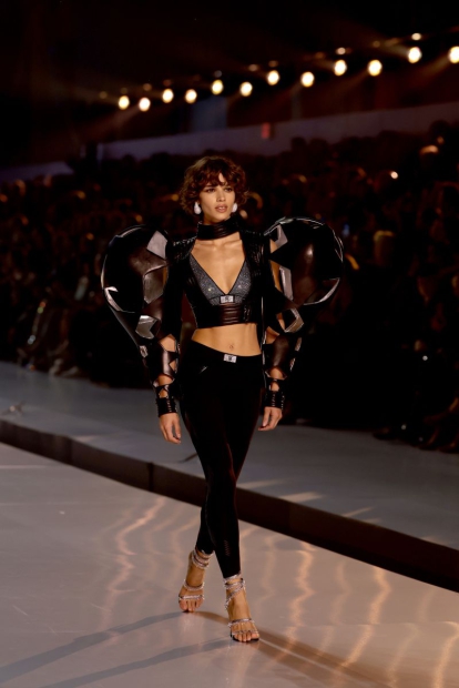 Женские трусики шортики Victoria's Secret с логотипом из страз 1159820518 (Черный S)