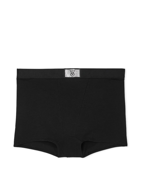Женские трусики шортики Victoria's Secret с логотипом из страз 1159820518 (Черный S)