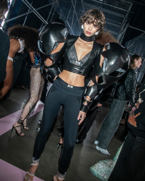 Женские трусики шортики Victoria's Secret с логотипом из страз 1159820518 (Черный S)