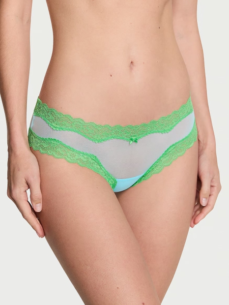 Жіночі сітчасті трусики чіки Victoria's Secret 1159819960 (Блакитний XS)