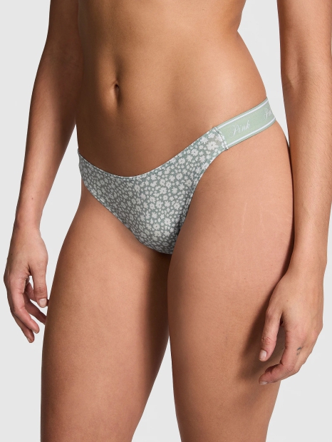 Стильные трусики тонг Victoria's Secret Pink с принтом 1159819981 (Зеленый L)