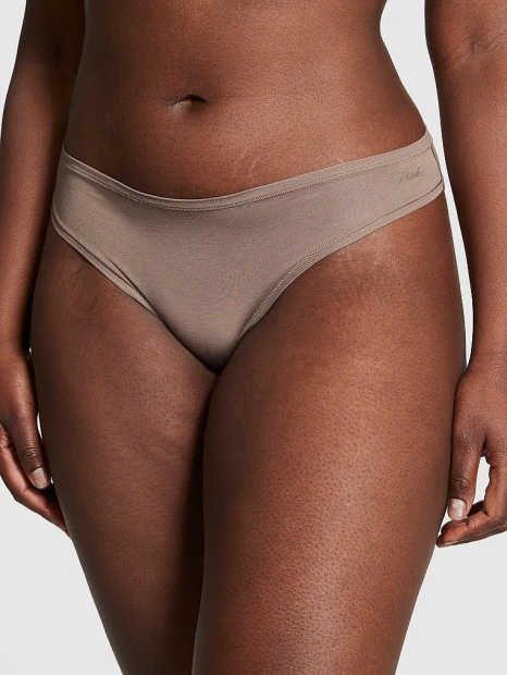 Женские трусики бикини Victoria's Secret Pink с логотипом 1159820506 (Коричневый M)