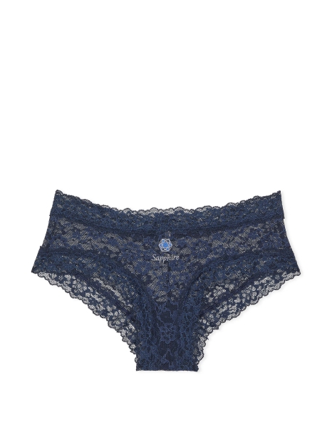 Кружевные трусики чики Victoria's Secret с вышивкой 1159826797 (Синий XS)