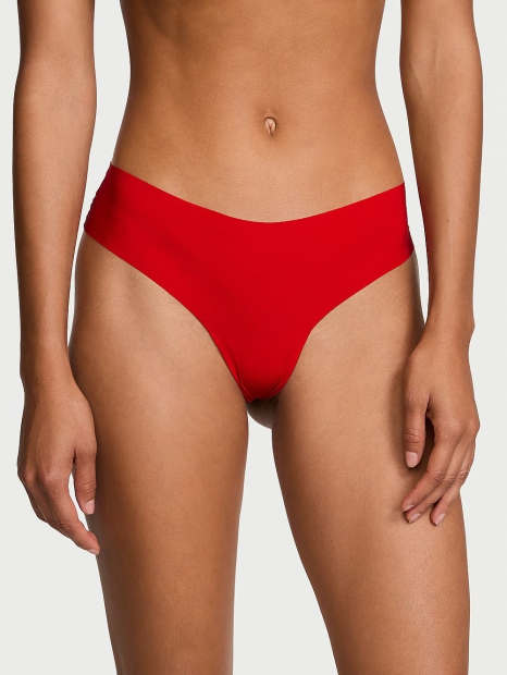 Бесшовные трусики тонг Victoria's Secret с сеточкой 1159825825 (Красный XL)