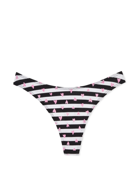 Трусики жіночі тонг Victoria's Secret 1159820748 (Чорний/Білий S)