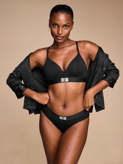 Женские трусики хипхаггеры Victoria's Secret 1159821629 (Черный S)