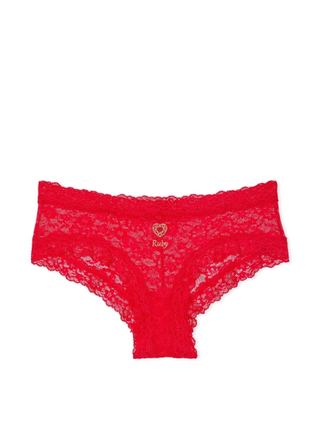 Кружевные трусики чики Victoria's Secret с вышивкой 1159825815 (Красный XL)